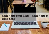 小程序开发需要学什么资料（小程序开发需要用到什么技术）