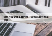 软件开发学徒是真的吗（6000起软件开发学徒）