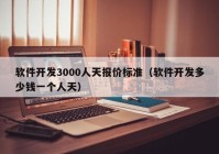 软件开发3000人天报价标准（软件开发多少钱一个人天）