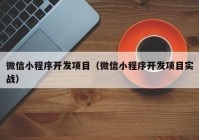 微信小程序开发项目（微信小程序开发项目实战）