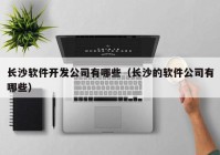 长沙软件开发公司有哪些（长沙的软件公司有哪些）