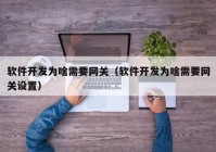 软件开发为啥需要网关（软件开发为啥需要网关设置）