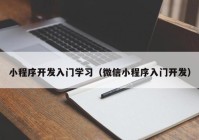 小程序开发入门学习（微信小程序入门开发）