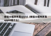 微信小程序开发appid（微信小程序开发appid是什么）